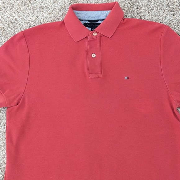 Tommy Hilfiger Men's Custom Fit Polo - Color Pink - Size M - Picture 2 of 3